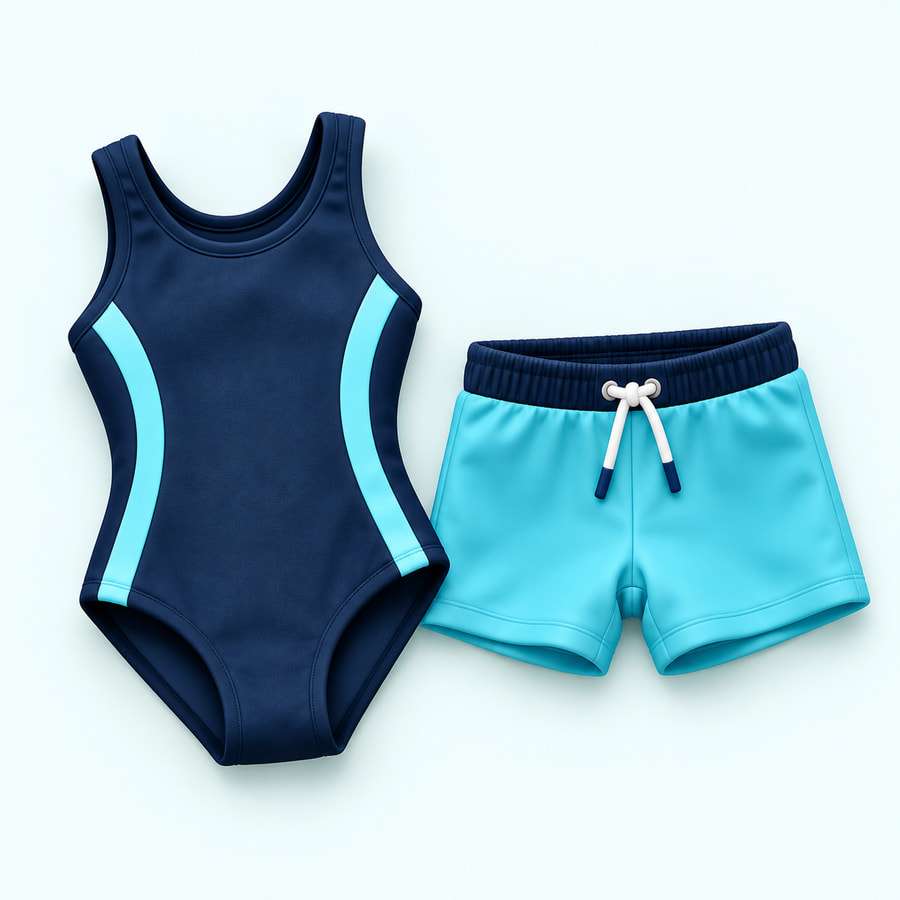 Ilustrație: costum de baie pentru copii